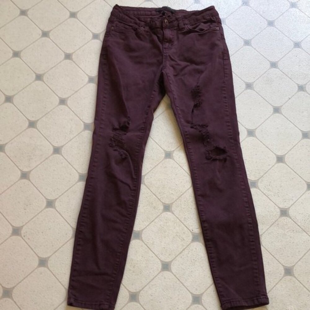 Angel kiss Maroon distressed skinny jeans size 5